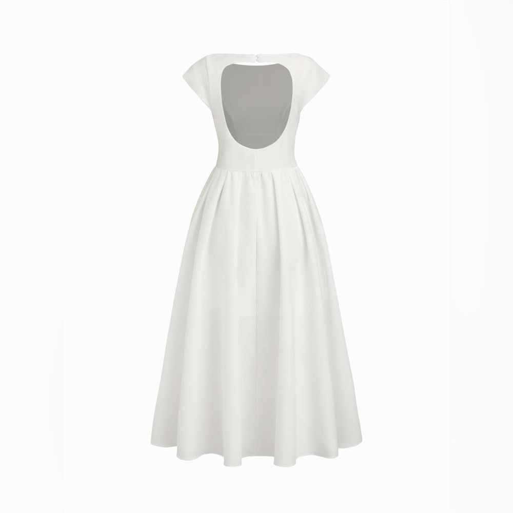 Elegant White Maxi Dress - Picture 2 of 7